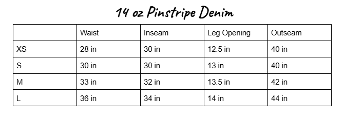 14 oz Pinstripe Denim